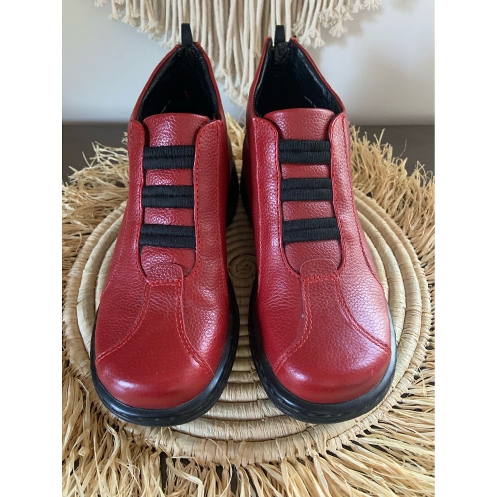 DANSKO Erin Red Leather Slip On Zip Up Leather Ankle Boots 37 - Picture 2 of 16